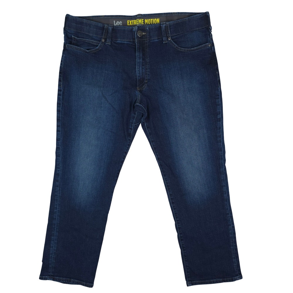 Lee Extreme Motion‎ Jeans Mens 38x30 Dark Blue Straight Fit Tapered Leg Stretch